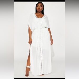 Fashion nova Skylar Kaftan Maxi Dress - White